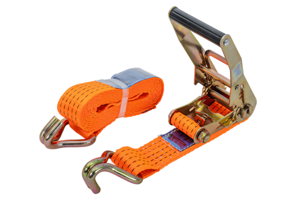 Orange surringsstrop med skraldespænde og kroge